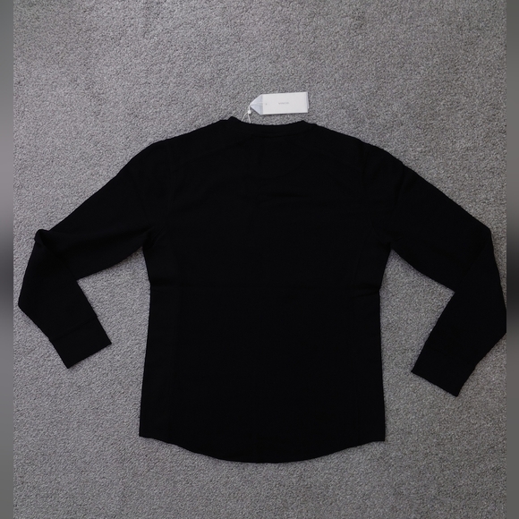 Vince Slim Fit Waffle Knit Long Sleeve T-Shirt Black - Picture 10 of 16
